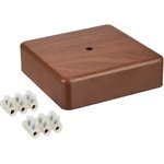 IEK Box KM41219-05 soldered for o/n 104x104x29 mm oak (6 terminals 6mm2)