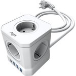 Сетевой фильтр AGNI 5р/2м,3USB 1TYPE-C,белый(TP- VE4U5E-C-2m-white)