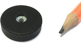 Фото 1/3 Магнитное крепление KP22/M4/N42 прорезиненное с внутренней резьбой - 5 штук