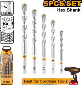 Набор сверл по камню 5 шт (24) INGCO AKDB6055 – купить оптом и в розницу