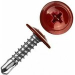 саморез крашеный с пресс-шайбой со сверлом 4.2x19 RAL 3005, кop. 200 шт. 300519220200