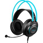 Наушники с микрофоном A4Tech Fstyler FH200U серый/синий 2м накладные USB ...