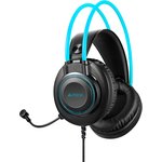 Наушники с микрофоном A4Tech Fstyler FH200U серый/синий 2м накладные USB ...