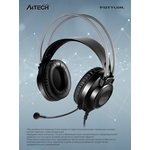 Наушники с микрофоном A4Tech Fstyler FH200U серый/синий 2м накладные USB ...