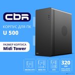 CBR Корпус ATX Miditower U500, без БП, 1*USB 3.0 Type-C, 1*USB 3.0, 1*USB 2.0 ...