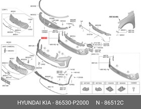 86530P2000, Накладка бампера