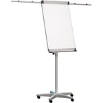 Доска-флипчарт магнитно-маркерная 70х100 см, передвижная, держатели для бумаги ...