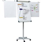 Доска-флипчарт магнитно-маркерная 70х100 см, передвижная, держатели для бумаги ...