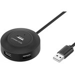 20277_, Разветвитель USB UGREEN CR106 (20277) USB 2.0 Hub 4 Ports. Длина 1 м/черный