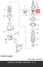 96328545, Опора пер. амортизатора