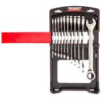 14795, Набор ключей комбинированных трещоточных 8-19 мм, 11 шт., CrV