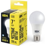 LLE-A60-7-230-65-E27, Лампа LED A60 груша 7Вт 230В 6500К E27 IEK