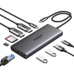 15534_, Разветвитель USB UGREEN CM639 (15534) USB3.0/USB2.0/ HDMI/RJ45,серый