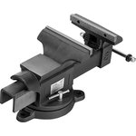 18686, Тиски слесарные BVH-200, 200 мм, поворотные, стальная направляющая ...