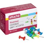 P036108C, Кнопки силовые д/пробковых досок Attache,пластик,ассорти, 50 шт/уп