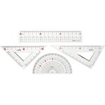 ARL960Y4, Набор чертежный M&G Sakura Rain (линейка, транспортир, 2 треугольника)