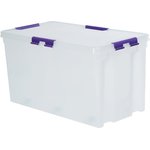 Контейнер HOME 80 литров с крышкой, прозрачный M-H80-00.07new