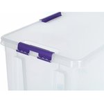 Контейнер HOME 80 литров с крышкой, прозрачный M-H80-00.07new