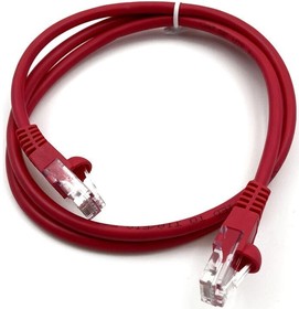 Фото 1/8 Патч-корд Buro литой (molded), UTP, кат.5E, 1м, 4 пары, 26AWG, алюминий омедненный, многожильный, красный