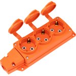 111-227, Розетка (колодка) влагозащищенная с крышкой 3 гнезда COMPACT, с/з, 16А ...