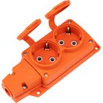 111-226, Розетка (колодка) влагозащищенная с крышкой 2 гнезда COMPACT, с/з, 16А ...