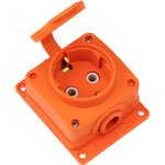 111-225, Розетка (колодка) влагозащищенная с крышкой 1 гнездо COMPACT, с/3, 16А ...