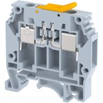 KUDT6,DIN Rail Mount Terminal Block, Knife Disconnect, 2 Ways, 6 mm², Screw, 32 A