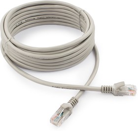 Фото 1/10 Патч-корд медный UTP Cablexpert PP10-5M, кат.5e, 5м, литой, многожильный (серый)