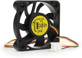 Фото 1/9 Вентилятор Gembird D50SM-12AS, 50x50x10, подшипник скольжения, 3pin, провод 25см