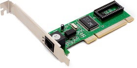Фото 1/10 Сетевой адаптер Ethernet Gembird NIC-R1, 100/10 Мбит, PCI, чипсет RTL8139C