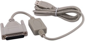 Фото 1/4 Кабель-конвертер COM -  USB Cablexpert UAS112, AM/DB25M, 1.8м, белый, пакет