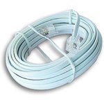 Кабель телефонный Cablexpert TC6P4C-2M, аппарат-розетка, 2м, белый