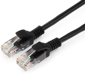 Фото 1/10 Патч-корд UTP Cablexpert PP12-1M/BK, кат.5e, 1м, литой, многожильный (черный)