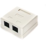 Розетка Cablexpert RJ-45 NA214, кат.5e внешняя, 2 порта, 110/Krone, пакет