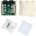 Розетка Cablexpert RJ-45 NA214, кат.5e внешняя, 2 порта, 110/Krone, пакет