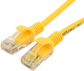 Фото 1/6 Патч-корд UTP Cablexpert PP12-10M/Y, кат.5e, 10м, литой, многожильный (желтый)