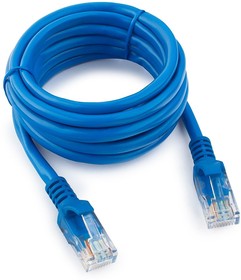Фото 1/10 Патч-корд UTP Cablexpert PP12-2M/B, кат.5e, 2м, литой, многожильный (синий)