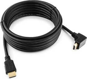 Фото 1/4 Кабель HDMI Cablexpert CC-HDMI490-15, 19M/19M, v2.0, медь, позол.контакты, экран, угловой, 4.5м, черный, пакет
