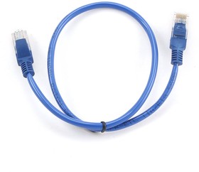 Фото 1/10 Патч-корд UTP Cablexpert PP12-0.5M/B, кат.5e, 0.5м, литой, многожильный (синий)