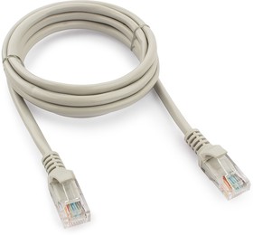 Фото 1/10 Патч-корд медный UTP Cablexpert PP10-1.5M, кат.5e, 1.5м, литой, многожильный (серый)