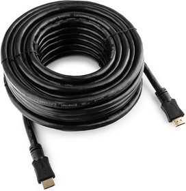 Фото 1/10 Кабель HDMI Cablexpert CC-HDMI4-15M, 19M/19M, v2.0, медь, позол.контакты, экран, 15м, черный, пакет