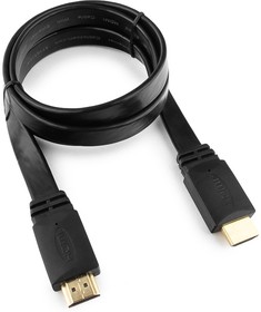 Фото 1/10 Кабель HDMI Cablexpert CC-HDMI4F-1M, 19M/19M, v2.0, медь, позол.контакты, экран, плоский кабель, 1м, черный, пакет