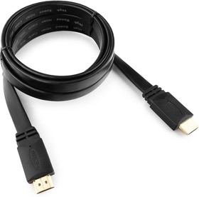 Фото 1/10 Кабель HDMI Cablexpert CC-HDMI4F-6, 19M/19M, v2.0, медь, позол.контакты, экран, плоский кабель, 1.8м, черный, пакет