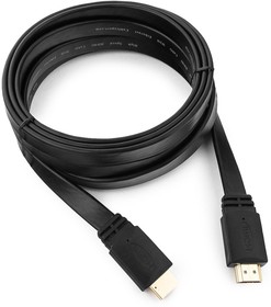 Фото 1/8 Кабель HDMI Cablexpert CC-HDMI4F-10, 19M/19M, v2.0, медь, позол.контакты, экран, плоский кабель, 3м, черный, пакет
