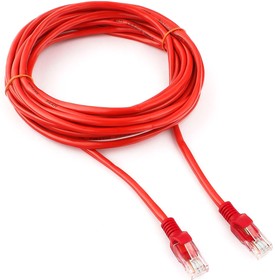 Фото 1/10 Патч-корд UTP Cablexpert PP12-5M/R, кат.5e, 5м, литой, многожильный (красный)
