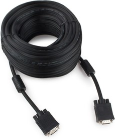 Фото 1/5 Кабель VGA Premium Cablexpert CC-PPVGA-20M-B, 15M/15M, медь, двойной экран, 2 фер.кольца, 20м, черный, пакет
