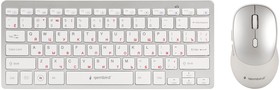 Фото 1/10 Комплект беспроводной клавиатура+мышь Gembird KBS-7001-RU, 78кл+6кн, 14Fn, 1000-1600 DPI, ножничная, тихая, радиоканал, белый