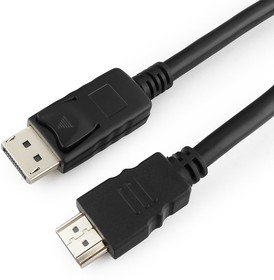 Фото 1/10 Кабель DisplayPort- HDMI Cablexpert CC-DP-HDMI-6, 20M/19M, экран, 1,8м, черный, пакет