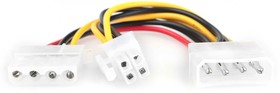 Фото 1/4 Кабель-разветвитель питания Molex Cablexpert CC-PSU-4, Molex 4pin(M)/Molex 4pin (F)+ATX 4pin, медн.проводник,15см, пакет