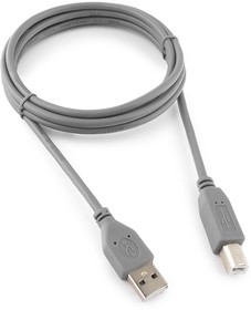 Фото 1/4 Кабель USB2.0 Cablexpert CCP-USB2-AMBM-6G, AM/BM, медь, двойное экранирование, 1.8м, серый, пакет